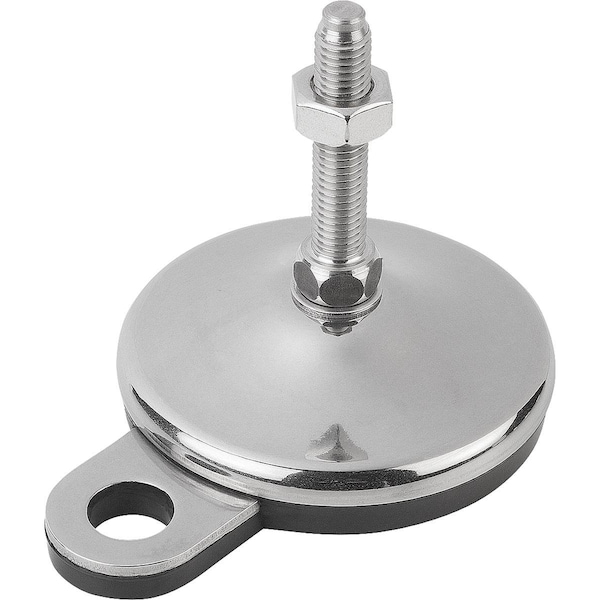 Levelling Foot, Form:B M24X200, D=100, Stainless Steel, Comp:Rubber